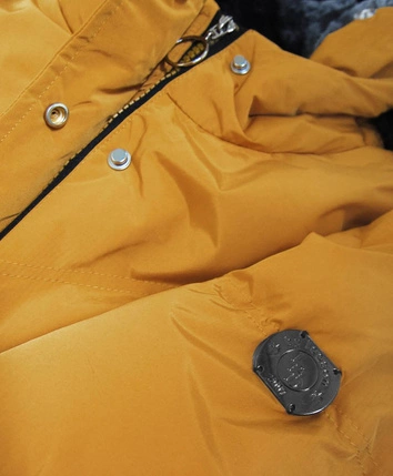 WODOODPORNA PARKA DAMSKA Z ROZCIĘCIAMI PO BOKACH ŻÓŁTA (M-973)