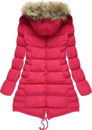 ASYMETRYCZNA KURTKA Z KAPTUREM CZERWONA (W815)