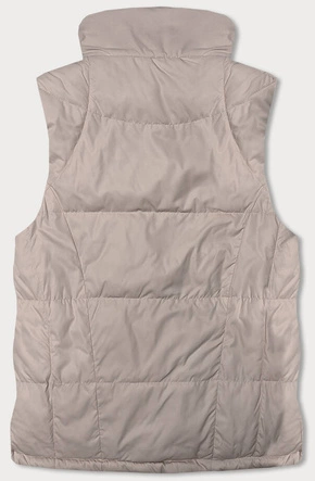 Dwustronna kamizelka damska ciemny beż (2383)