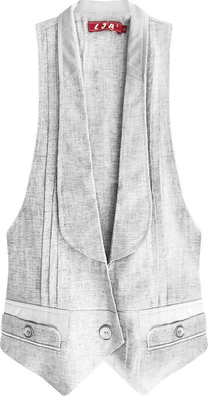 KRÓTKA ELEGANCKA KAMIZELKA JASNOSZARA (X1222X)