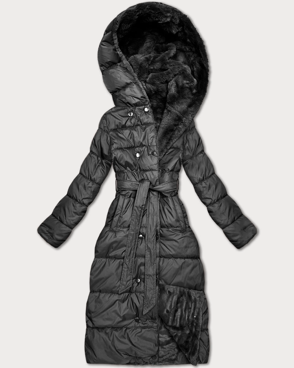 Zimowa kurtka dwustronna futerko Minority grafitowa (P3-6020-27)