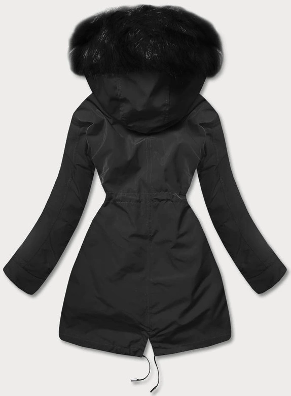 CIEPŁA KURTKA ZIMOWA DAMSKA CZARNA/ECRU/CZARNA (W629BIG)