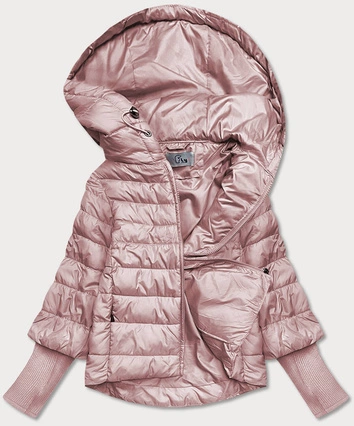 KURTKA DAMSKA Z DZIANINOWYMI ŚCIĄGACZAMI PUDROWY RÓŻ (1863)