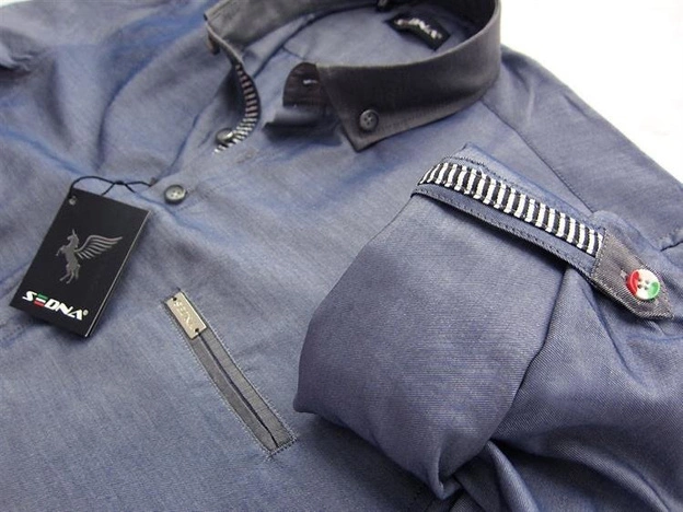 KOSZULA SLIM FIT NIEBIESKA CIEMNA (SED-66)