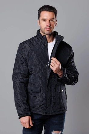 Pikowana kurtka męska czarna (58M13082-392)