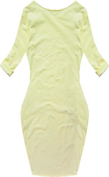 ŻÓŁTA SUKIENKA BOMBKA Z NADRUKAMI (6872)