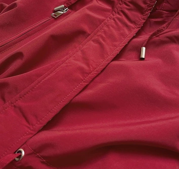 DWUSTRONNA KURTKA PARKA DAMSKA BORDOWA (W580)