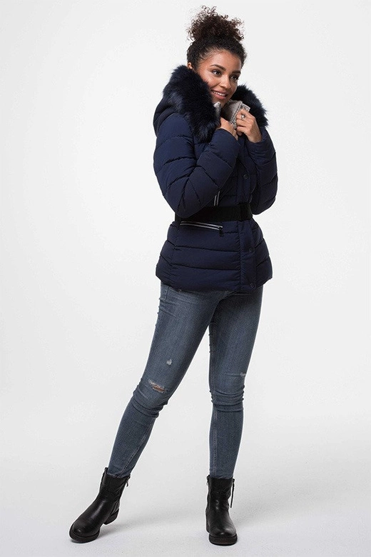 KURTKA Z ODBLASKOWYMI LAMPASAMI GRANATOWA (M8-610)