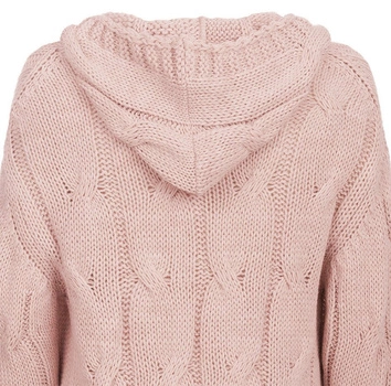 SWETER O GRUBYM SPLOCIE ANTYCZNY RÓŻ (115ART)