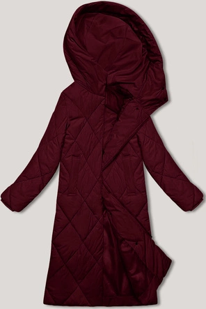 Długa kurtka zimowa z kapturem J.Style bordowa (5M3173-1)