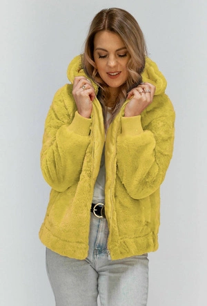 Pluszowa kurtka z kapturem żółta (2019)