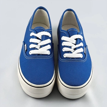 Tenisówki damskie z ozdobnymi przeszyciami niebieskie (aw020303)