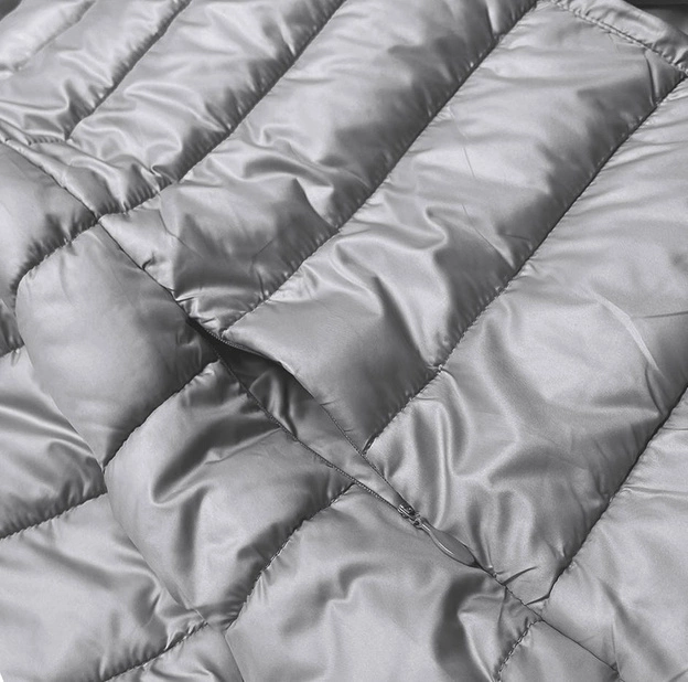 Krótka kurtka damska z dzianinowymi ściągaczami szara (P22/P3-6636-61)