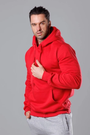 Męska bluza z kapturem czerwona (68B2009-18-35)