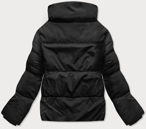 Zimowa kurtka damska z kołnierzem czarna (23062-392)