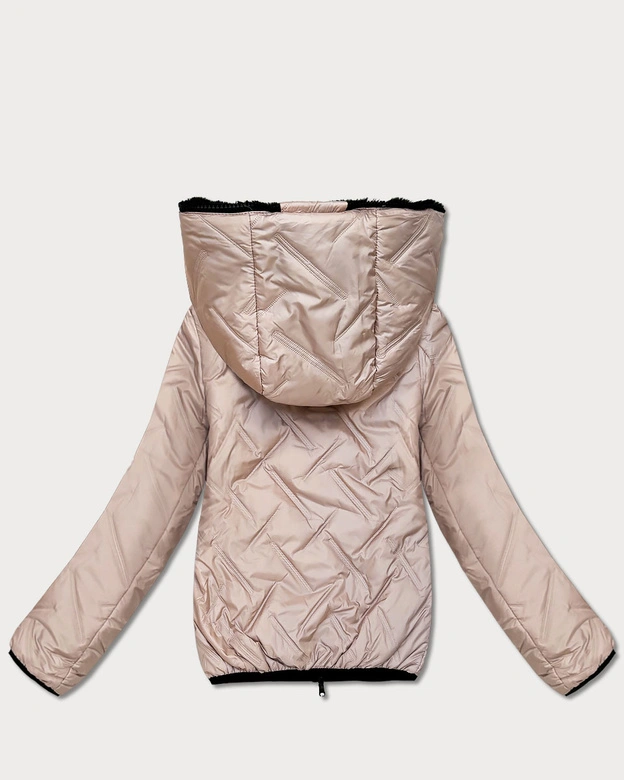 Dwustronna kurtka przejściowa damska S'West nude-czarny (B8546-5101)