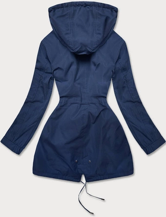 Parka damska 2w1 niebieski ciemny/biały (w702)