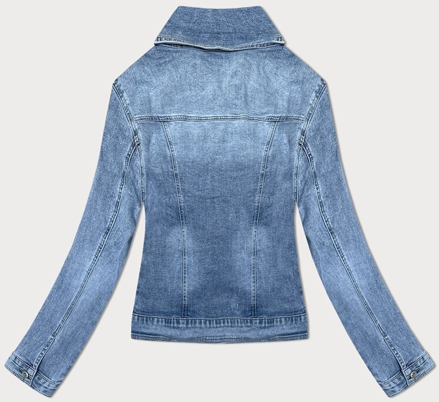 Prosta damska kurtka dżinsowa niebieska (DL2245L)