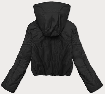 Krótka kurtka damska z kapturem S'West czarna (B8246-1)