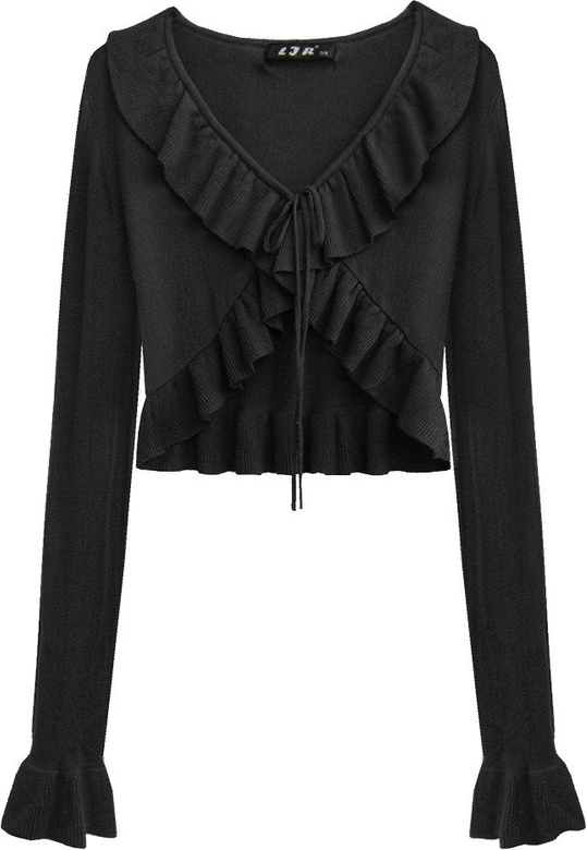 KRÓTKI WIĄZANY SWETEREK CZARNY (1578)