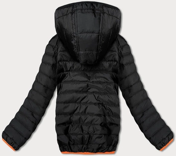 Sportowa kurtka damska z neonowymi wstawkami czarny-grafit (8M911-392)