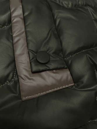 Krótki bezrękawnik damski ze ściąganymi bokami S'West khaki (B8358-11)