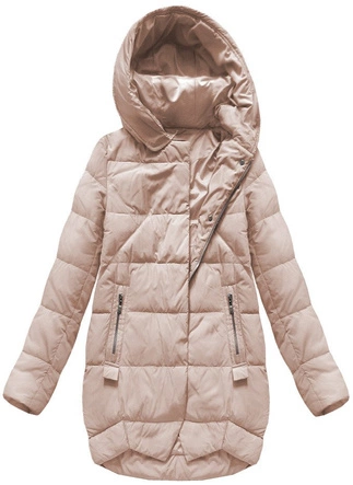 KURTKA Z PUCHEM NATURALNYM ŁOSOSIOWA (8071)