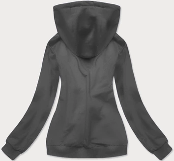 Cienka damska bluza z kapturem ciemna szara (wb11001-5)