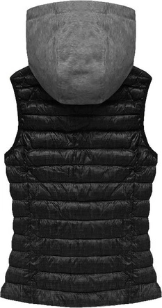 KAMIZELKA PUCHOWA Z KAPTUREM CZARNA (B3530-30)