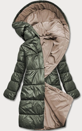 DŁUGA DWUSTRONNA KURTKA ZIMOWA ARMY/CAMEL (L22-9852-22/301)