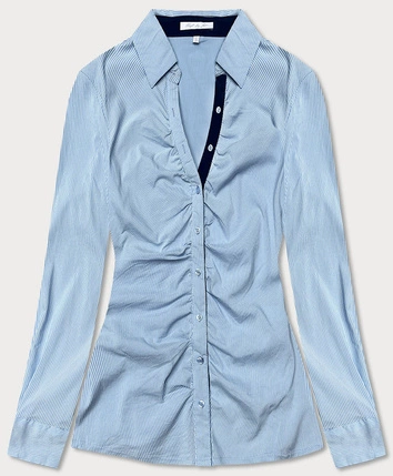 Koszula damska w drobne paseczki jasna niebieska (SSY2026)