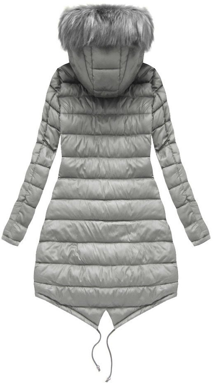 DWUSTRONNA PARKA Z KAPTUREM KHAKI-SZARA (K772)