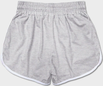 Damskie szorty z kontrastową lamówką jasnoszare (8K208-2)