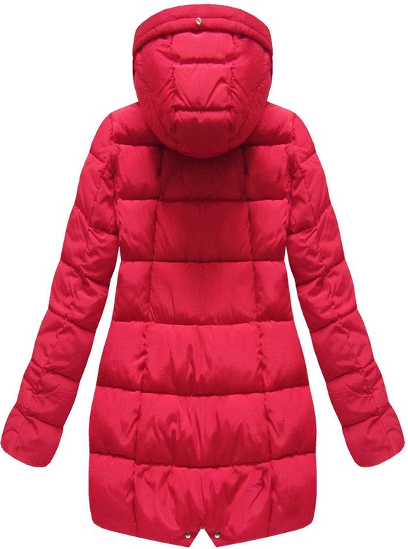 PIKOWANA KURTKA Z KAPTUREM CZERWONA (B1050-30)