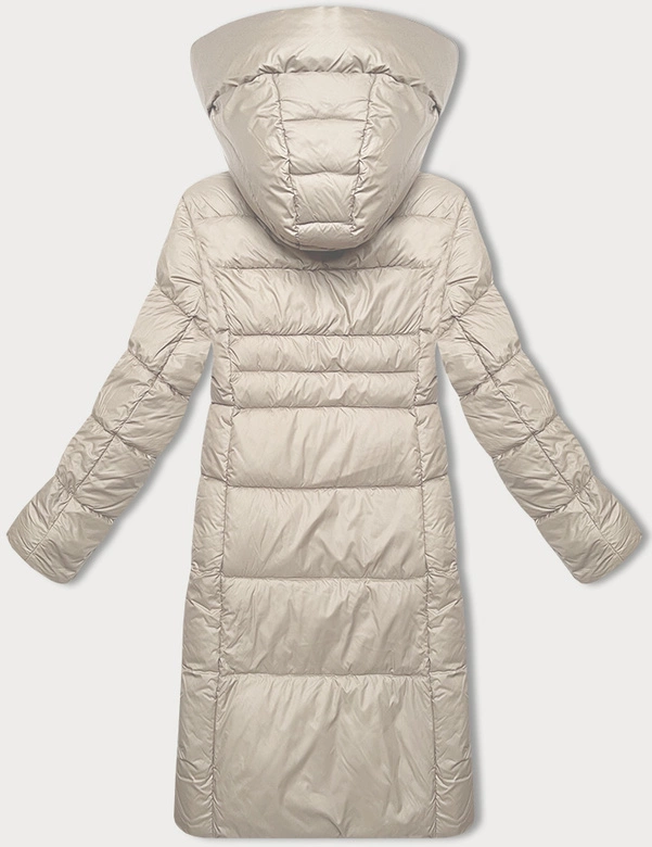 Zimowa kurtka damska z kontrastową podszewką Glakate ecru (LU-238152#)