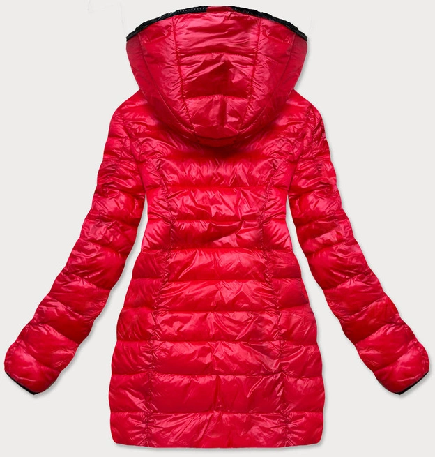 DWUSTRONNA KURTKA DAMSKA ZIMOWA CZERWONO-CZARNA (B9582-401)