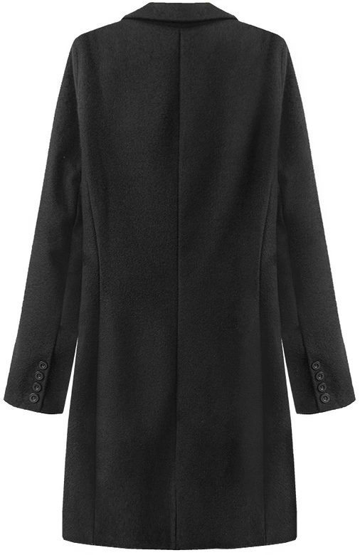 DWURZĘDOWY PŁASZCZ NA GUZIKI CZARNY (22791)