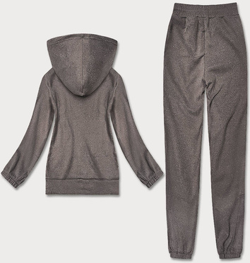 Polarowy dres damski brązowy (ZCH2210)