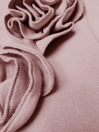 Dzianinowa bluza z różami różowa (16023)