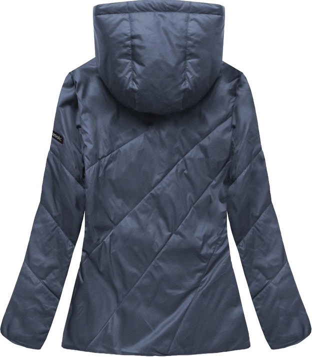 PIKOWANA KURTKA Z KAPTUREM NIEBIESKA (B9516)