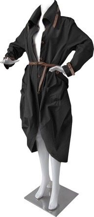 OVERSIZOWY TRENCZ CZARNY (557ART)