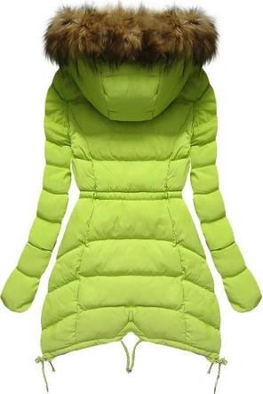 PIKOWANA KURTKA Z KAPTUREM LIMONKOWA (3501W)