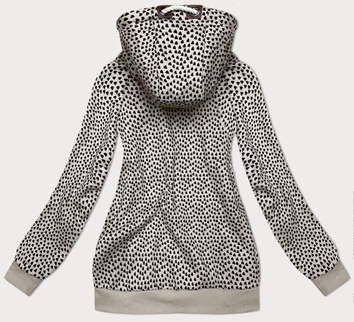 Rozpinana bluza damska w serduszka jasny beż (2315)