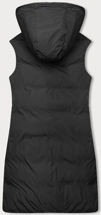 Dwustronny bezrękawnik oversize z kapturem granat-czarny (V724)