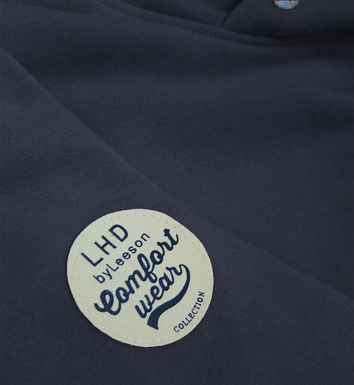 DŁUGA BLUZA Z KAPTUREM GRANATOWO-SZARA (AMG-737)