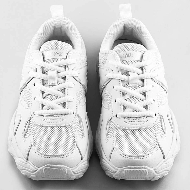 Sznurowane buty sportowe damskie białe (aw100001-02)