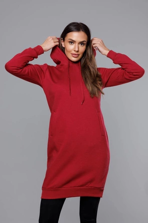 Długa bluza dresowa bordowa (YS10005-21)