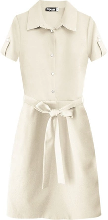 SUKIENKA Z KOŁNIERZYKIEM BEŻOWA (448ART)