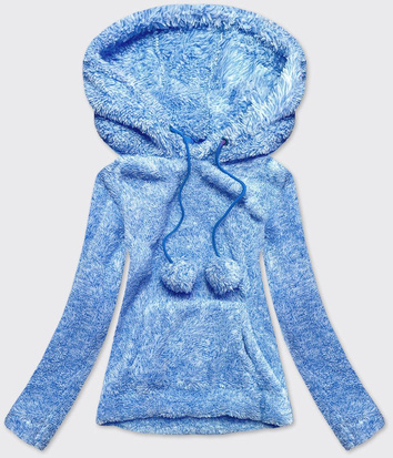 PLUSZOWA DAMSKA BLUZA MELANŻ NIEBIESKA (HH034)