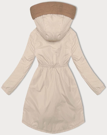 Kurtka damska ze ściągaczem w talii S'West jasny beżowy (B8352-46)